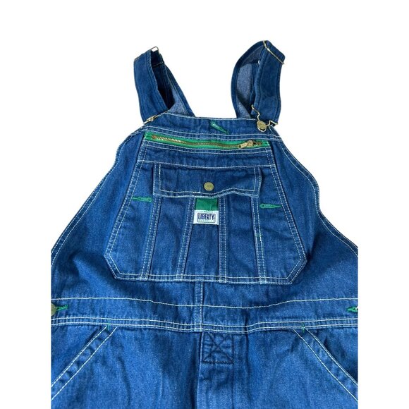 LIBERTY Overalls Blue Jean Denim Bib Sz 32x30 Farmer Carpenter Workwear Cotton - Picture 2 of 13